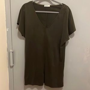 Suede Khaki Green Mini Dress